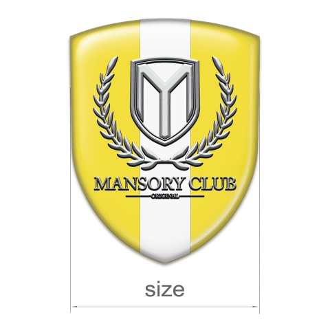 Mansory Tuning Emblem Yellow with White Ribbon 