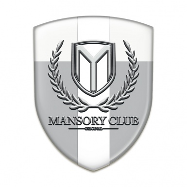 Mansory Resin Sticker Grey White with White Ribbon 