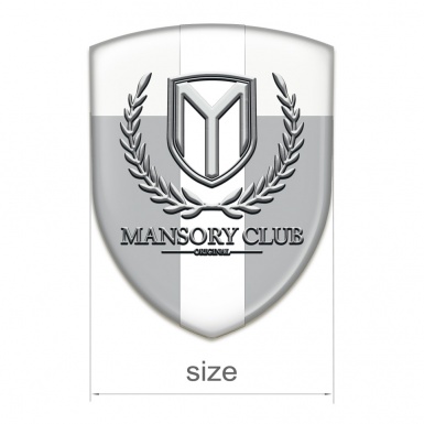 Mansory Resin Sticker Grey White with White Ribbon 