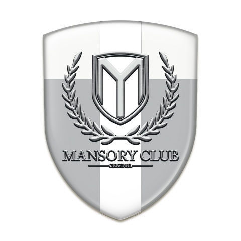 Mansory Resin Sticker Grey White with White Ribbon 