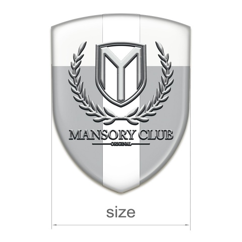Mansory Resin Sticker Grey White with White Ribbon 