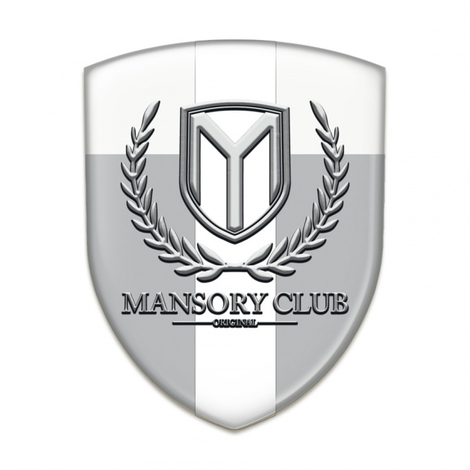 Mansory Resin Sticker Grey White with White Ribbon 