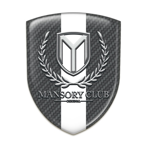 Mansory Emblem Exterior dark Grey Carbon with White Ribbon 