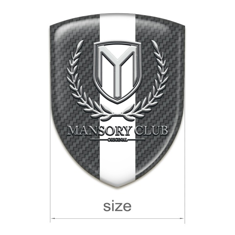 Mansory Emblem Exterior dark Grey Carbon with White Ribbon 