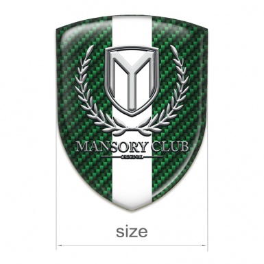 Mansory Car Accessories Badge Green carbon with White Ribbon 