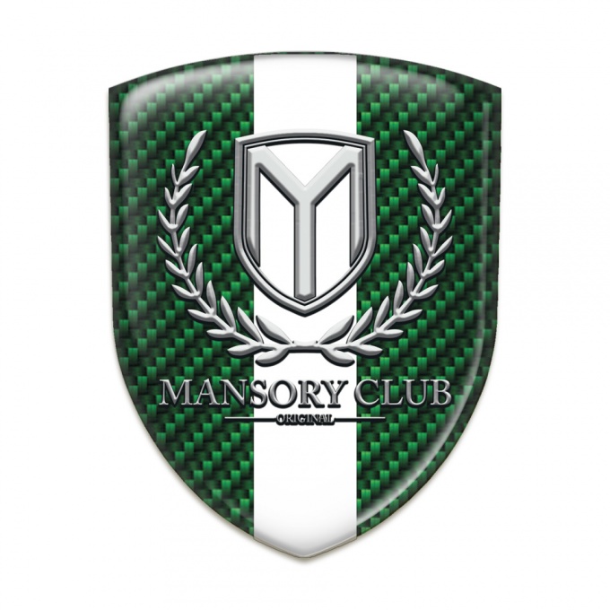 Mansory Car Accessories Badge Green carbon with White Ribbon 