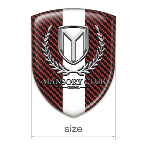 Mansory Car Interior Badge red Carbon with White Ribbon 