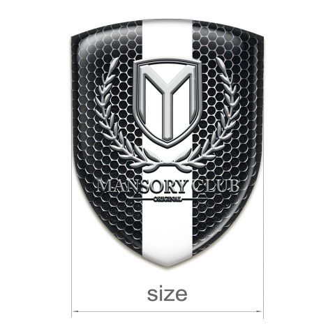 Mansory Car Interior Badge Perforated Steel with White Ribbon 