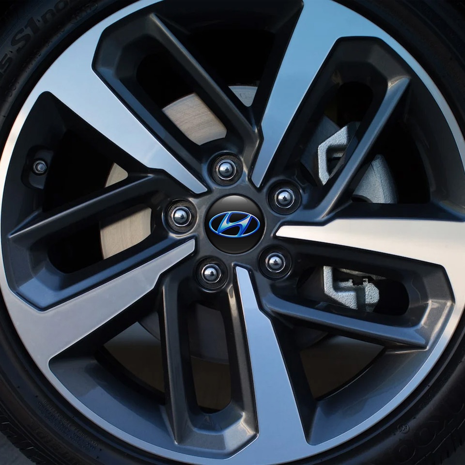 Hyundai Silicone Stickers Center Hub Blue Logo | Wheel Emblems ...