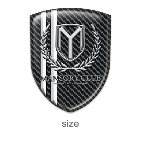 Mansory Silicone Badge Black carbon with White Stripes 