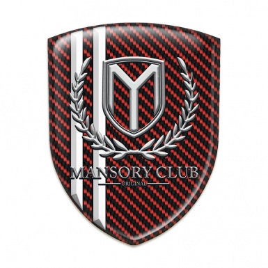 Mansory Silicone Shield Red Carbon White Stripes 