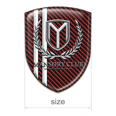 Mansory Silicone Shield Red Carbon White Stripes 