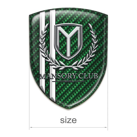 Mansory Auto Emblem Green Carbon with White Stripes 