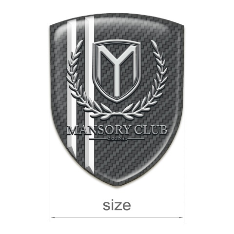 Mansory Self Adhesive Emblem Logo Dark Grey carbon White Stripes