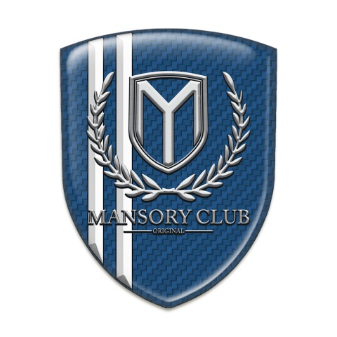 Mansory Domed Emblem Navy Blue carbon White Stripes 
