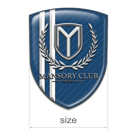 Mansory Domed Emblem Navy Blue carbon White Stripes 
