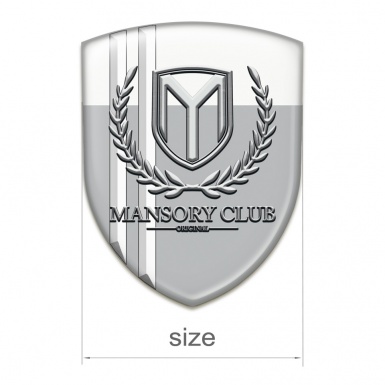 Mansory Silicone Emblem Grey White with White Stripes 
