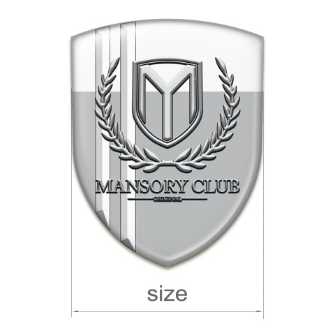 Mansory Silicone Emblem Grey White with White Stripes 