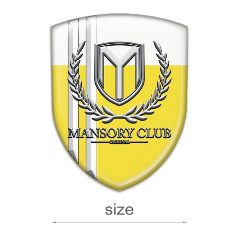 Mansory 3D Gel Emblem Yellow White with white Stripes 