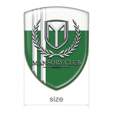Mansory Tuning Badge  Green White with White Stripes 
