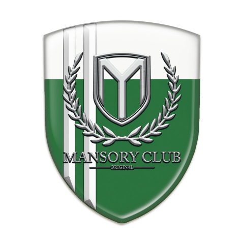 Mansory Tuning Badge  Green White with White Stripes 
