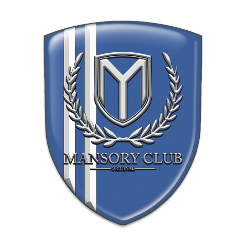 Mansory Car Interior Badge Blue with White Stripes edition 