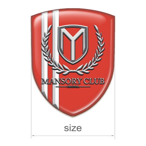 Mansory Silicone Car Decal Badge red with White Stripes edition 