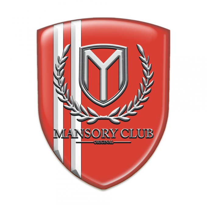 Mansory Silicone Car Decal Badge red with White Stripes edition 