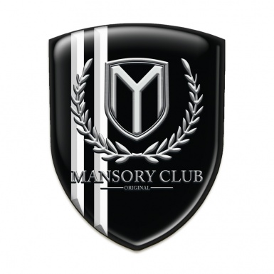 Mansory Auto Emblem Black with white Stripes Edition 