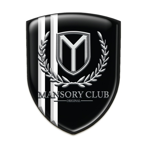 Mansory Auto Emblem Black with white Stripes Edition 