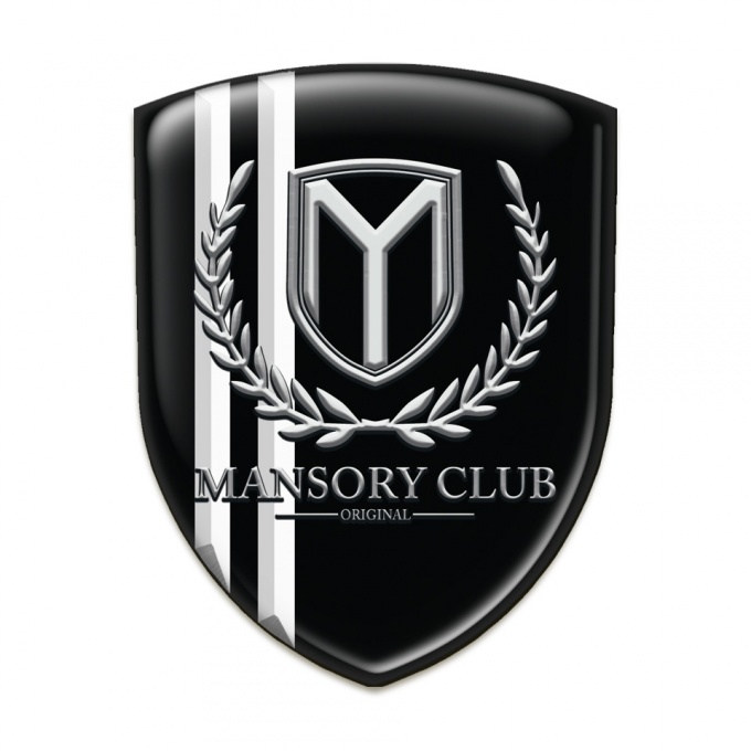 Mansory Auto Emblem Black with white Stripes Edition 