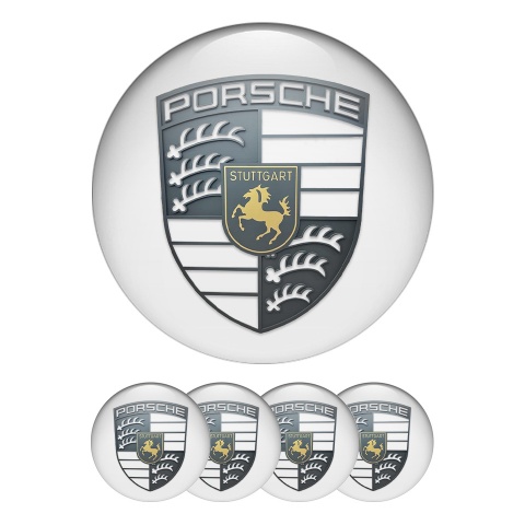 Porsche Wheel Emblems Exclusive White Edition