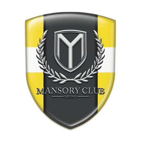 Mansory 3D Gel Emblem Yellow with White Band Variant 