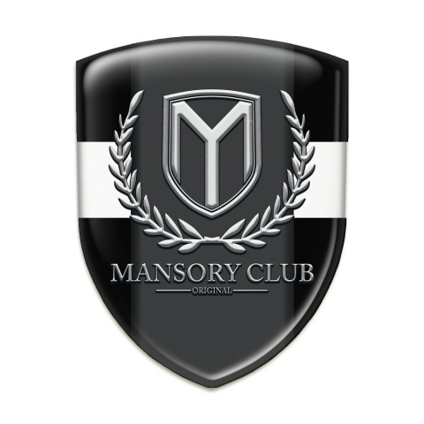 Mansory Car Accessories Badge Black with White Band Variant 