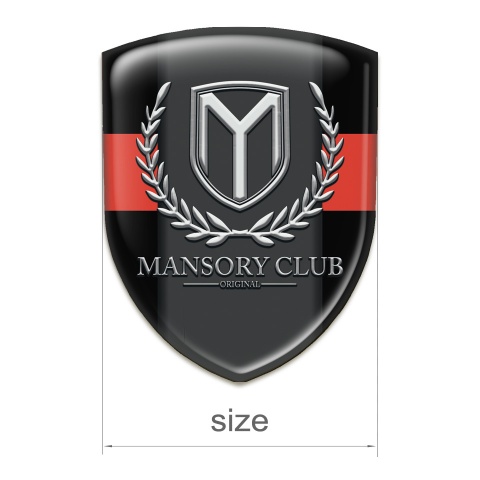 Mansory Self Adhesive Car logo Emblem Black with Red Band Variant
