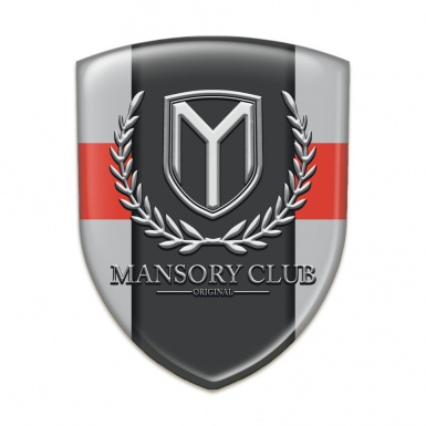 Mansory Car Interior Badge Grey with Red Band Variant 