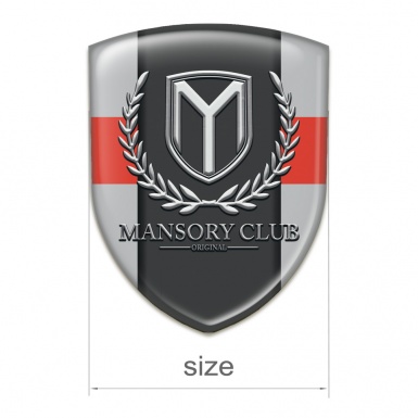 Mansory Car Interior Badge Grey with Red Band Variant 