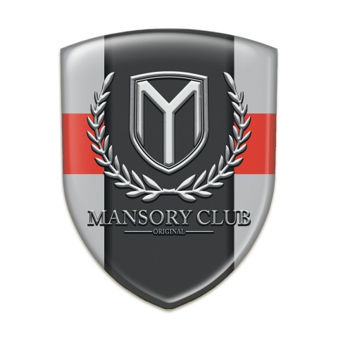 Mansory Car Interior Badge Grey with Red Band Variant 