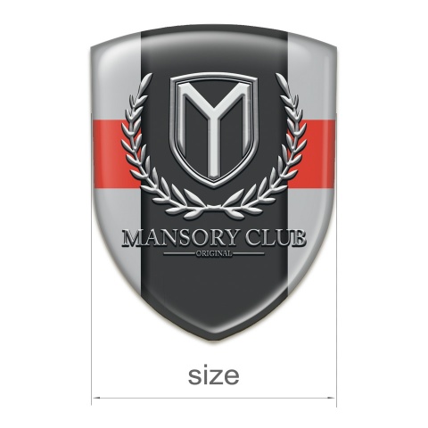 Mansory Car Interior Badge Grey with Red Band Variant 