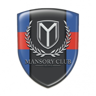 Mansory Silicone Car Decal Badge Blue with Red Band Variant 