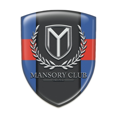 Mansory Silicone Car Decal Badge Blue with Red Band Variant 