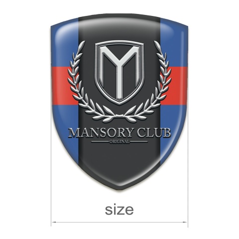 Mansory Silicone Car Decal Badge Blue with Red Band Variant 