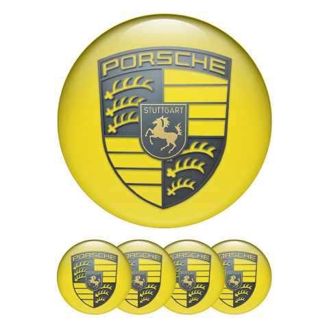 Porsche Wheel Emblems Exclusive Yellow Edition