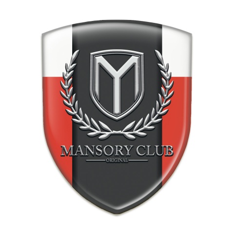 Mansory Domed Emblem red White Variant 
