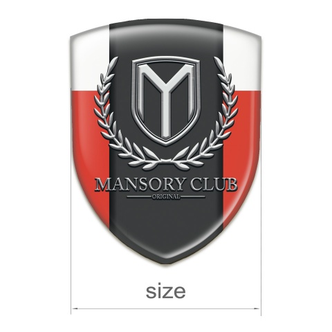 Mansory Domed Emblem red White Variant 