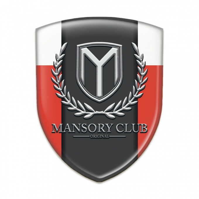Mansory Domed Emblem red White Variant 