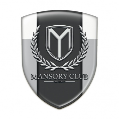 Mansory 3D Gel Emblem Grey White variant 