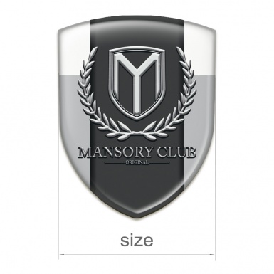Mansory 3D Gel Emblem Grey White variant 