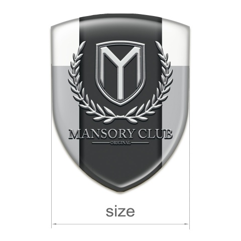 Mansory 3D Gel Emblem Grey White variant 