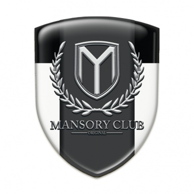 Mansory Self Adhesive Car logo Emblem White Black pattern 